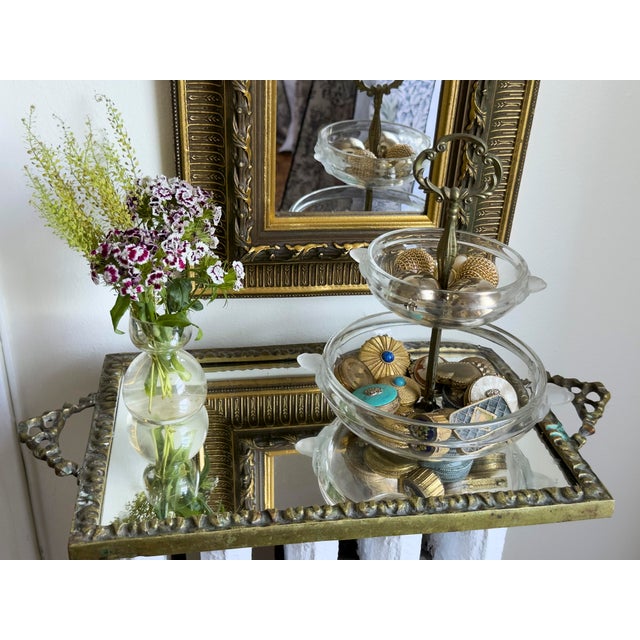 Vintage Hollywood Regency Walther Glas Two Tier Crystal Glass Tidbit Server, Circa 1960s For Sale In New York - Image 6 of 10