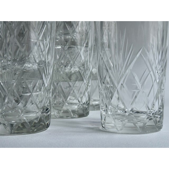 Vintage Set of 12 Cristal d'Arques Durand Clear Cut Crystal Tumblers For Sale - Image 9 of 17