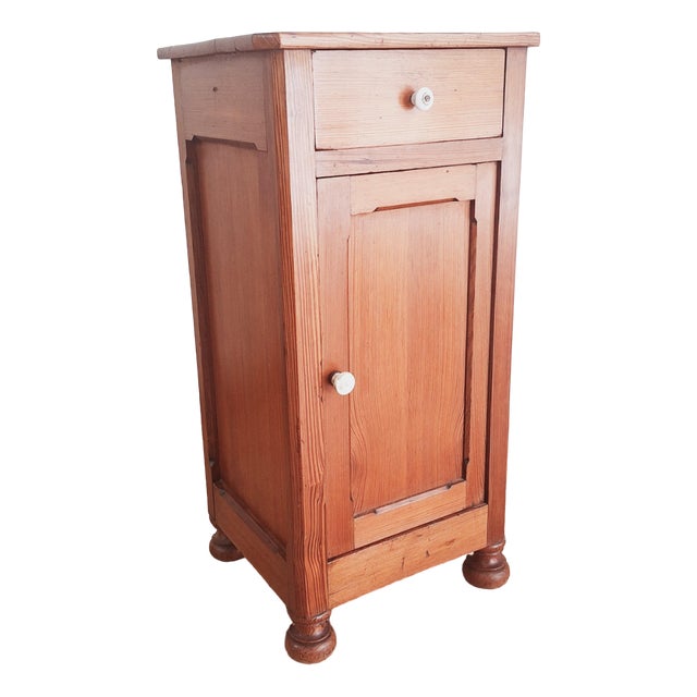 Antique Arts and Crafts Tall Nightstand in Pine, 1890s For Sale