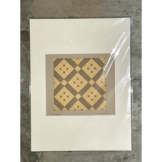 Vintage Geometric Tile Pattern Serigraph For Sale - Image 4 of 12
