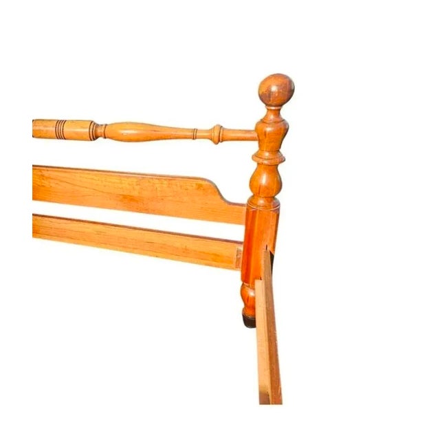 Mid-20th Century Conant Ball Solid Wild Cherry Full Size Semi Post Bed For Sale - Image 11 of 11