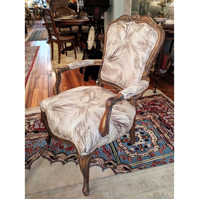 French Provincial Style Bergere Chairs- A Pair For Sale - Image 9 of 12