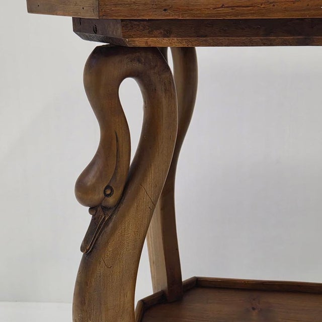 Vintage Art Deco Art Nouveau Console Table with Swans and Lions Claws, 1940s For Sale - Image 4 of 18