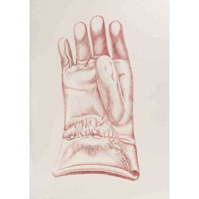Etching on paper, realized by the Italian artist Giacomo Porzano (1925-2006). Hand-signed and dated 1972 at the bottom....