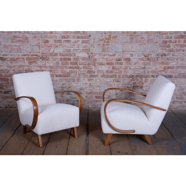 Art Deco Model C Armchairs by J.Halabala for Up Zavody, Czech, 1940s, Set of 2 For Sale - Image 14 of 15