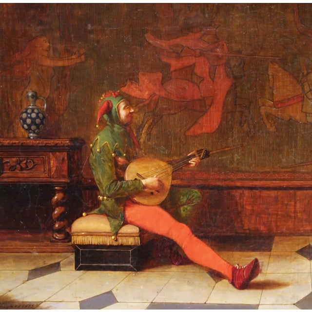 Late 19th Century 19th Century Edwin Hughes Signed Oil Painting “The Court Jester”, Dated 1875 For Sale - Image 5 of 15
