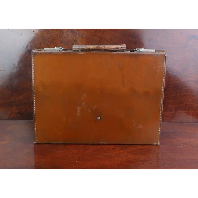 Vintage English Brown Leather Attache or Briefcase, 1920s For Sale - Image 6 of 13
