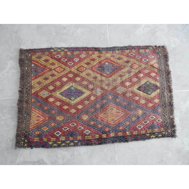Traditional Small Turkish Cicim Rug With Geometrical Design 1′8″ × 2′8″ For Sale - Image 3 of 8