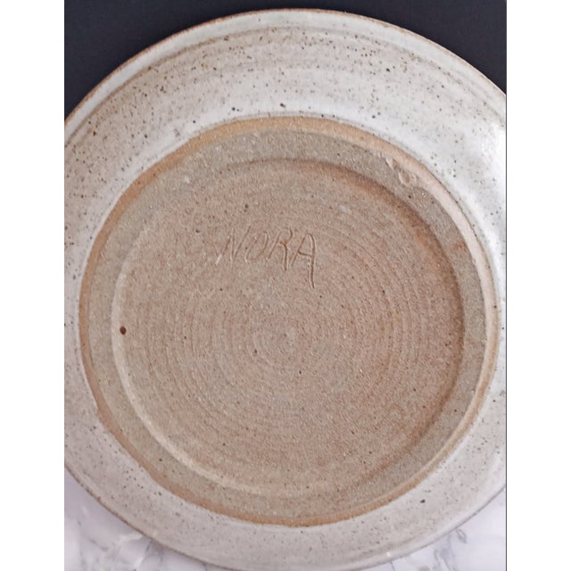 Ceramic 1970s Mid-Century Copper Red / Oxblood Studio Pottery Plate Signed Nora For Sale - Image 7 of 7
