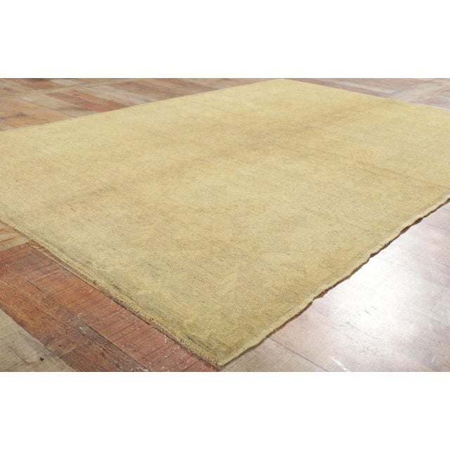 Textile Muted Vintage Turkish Oushak Rug - 04'09 X 07'02 For Sale - Image 7 of 10