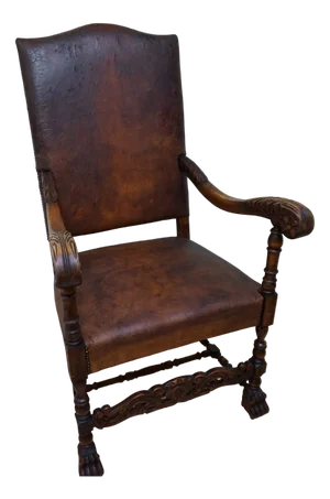 Leather Throne Castle Armchair, 1880s