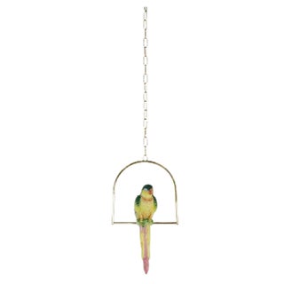 Hanging Parrot Figurine in Ceramic For Sale