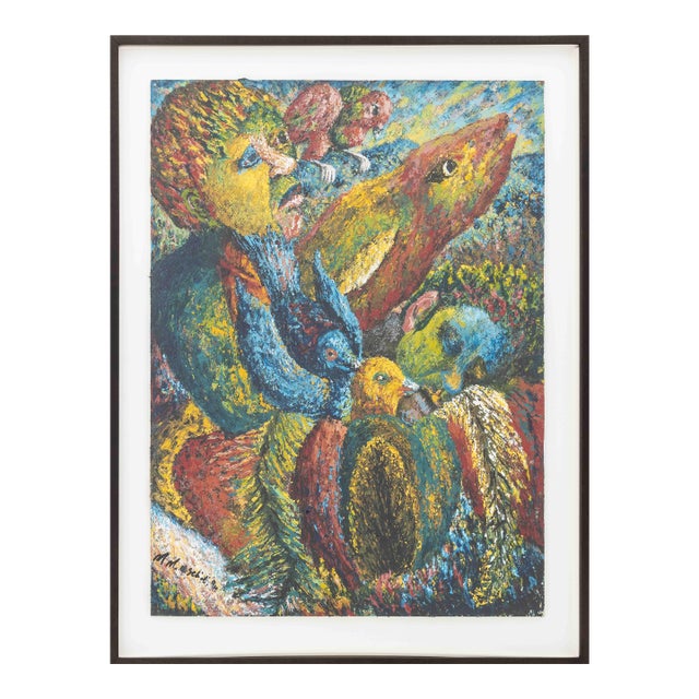 Helen Sebidi Untitled Mixed Media on Paper, 1994 For Sale