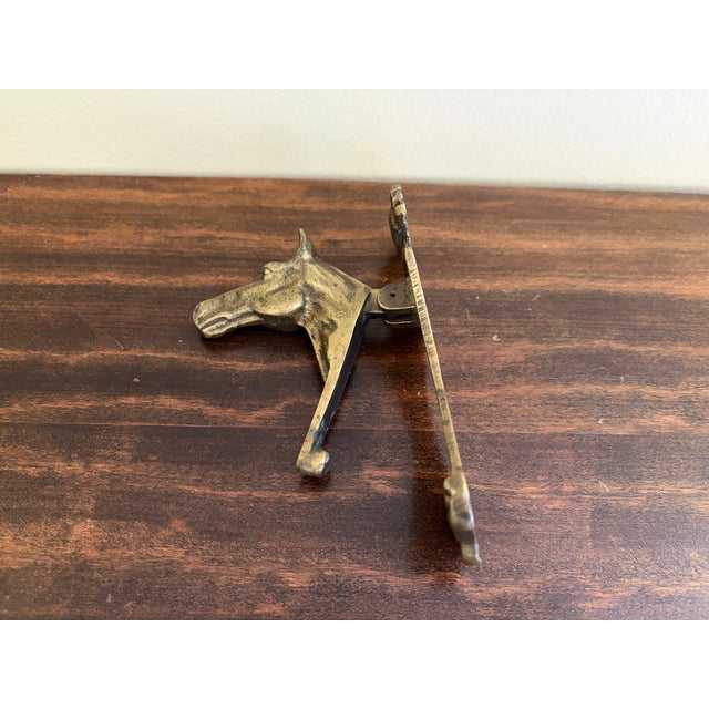 1940s English Cast Brass Equestrian Horse Door Knocker For Sale - Image 11 of 13