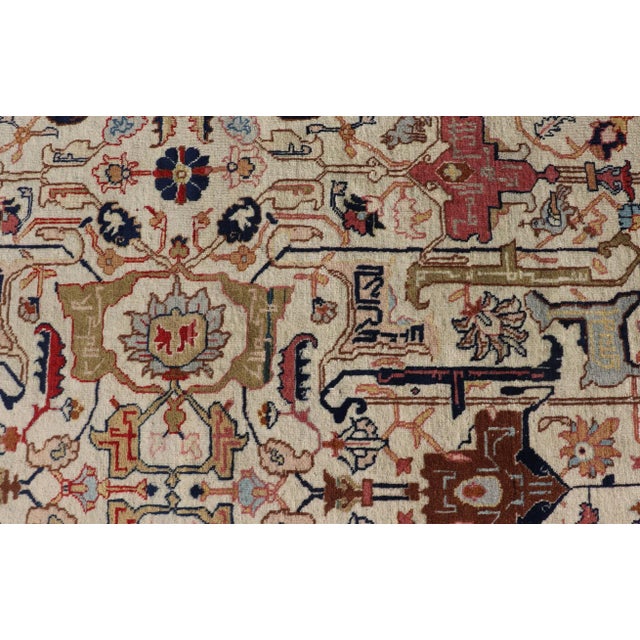 Antique Persian Tabriz Rug in Wool With All-Over Sub-Geometric Design 9'6 X 12'0 For Sale - Image 15 of 18