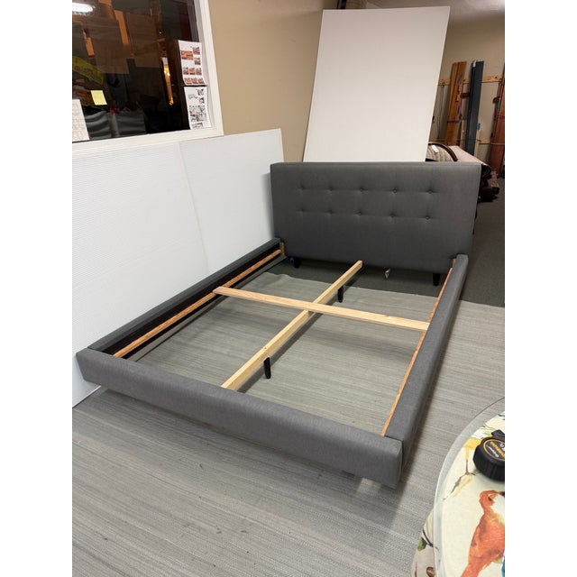 Design Plus Gallery presents a Queen Size Tate Bed Frame from Crate & Barrel. The Tate has a gray woven upholstered, low...