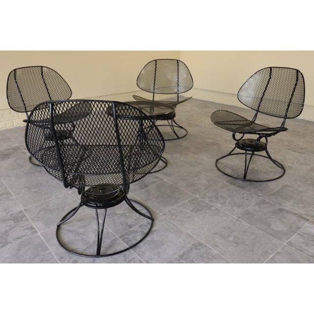 Set of Four Homecrest “Casino” Swivel Rocker Chairs With Lazy Susan Table, Circa 1963-1966, Attributed For Sale - Image 14 of 16
