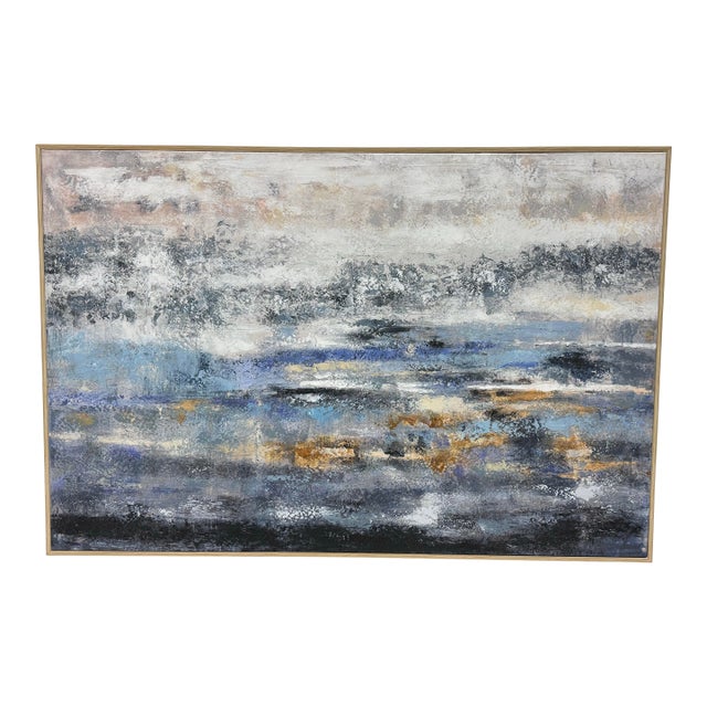 Burns Abstract Textured Print on Canvas, Framed For Sale
