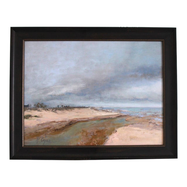 "Tide Pool" Contemporary Seascape Framed Florida Forgotten Coast Original Oil Painting Impressionism For Sale