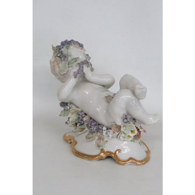 Early 19th Century Porcelain English Derby Style Cherub With Grapes Figurine 9777 Signed Rp 4963b For Sale - Image 5 of 18