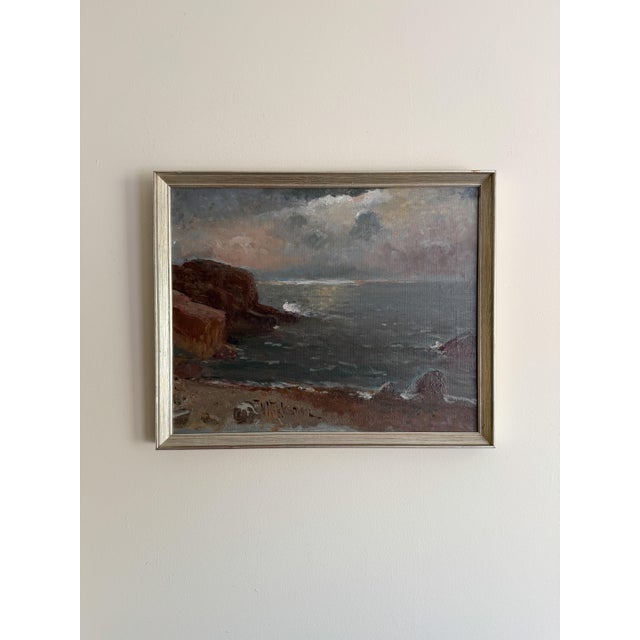 VICTOR NIKKANEN - Ocean Shore Landscape Oil Painting Details: - Oil painting on canvas - Signed V. Nikkanen, lower left...