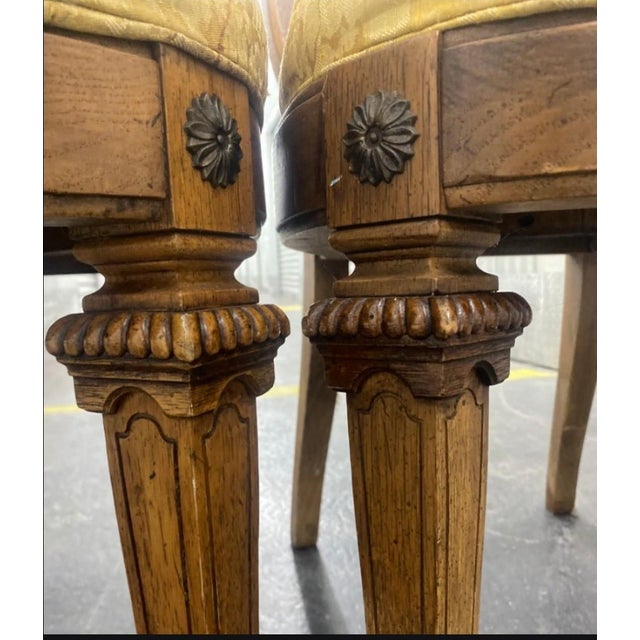 Set of 4 — Thomasville "Avenue" Collection Lyre-Back Cane Dining Chairs | c.1963 | Original Label For Sale - Image 9 of 11