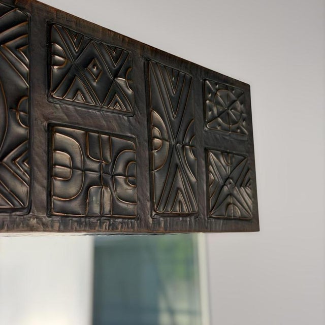 Large Handcrafted Copper Wall Mirror attributed to Santambrogio & De Berti, Italy, 1965 For Sale - Image 6 of 13