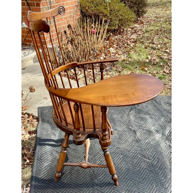 Pennsylvania Windsor Writing Chair Mid 20th Century For Sale - Image 4 of 12