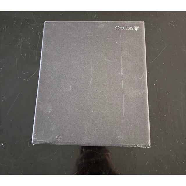 Metal Pair of Orrefors Carat Clear Candlestick by Lena Bergstrom Pair NWT in Box For Sale - Image 7 of 8