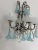 C 1930 Aqua Blue Murano Bell Flowers Crystal Prisms Sconces One of a Kind For Sale - Image 10 of 11