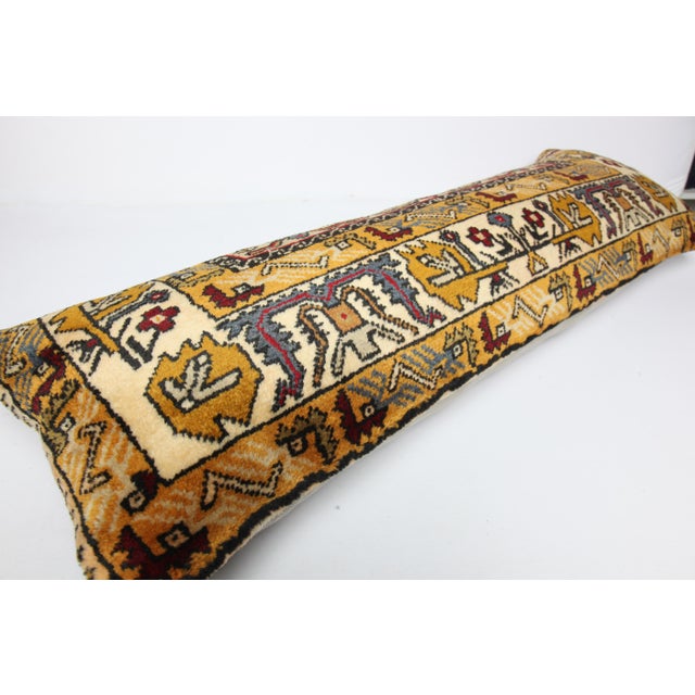 Home Decor Handwoven Vintage Rug Lumbar Pillow Cover -16'' X 45'' For Sale - Image 4 of 8