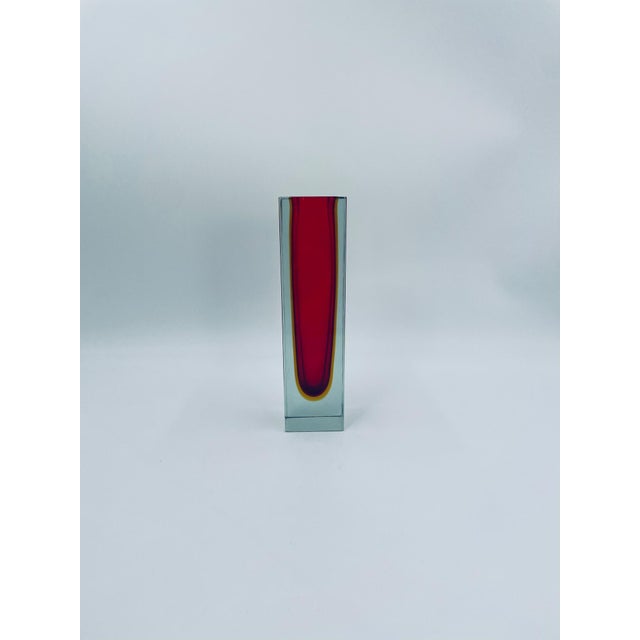 Red Sommerso Murano Glass Wazon Vase from Seguso Vetri d'Arte, 1965 For Sale - Image 8 of 8