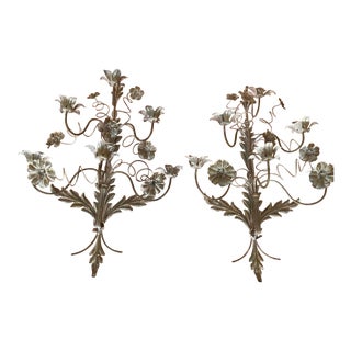 Vintage Italian French Wire Sconces - A Pair For Sale