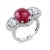 2020s Gia Certified Burma Cabochon Ruby 5.85 Carat Diamond 3.45 Carat 18 Karat Ring Size 6.5 For Sale - Image 5 of 8