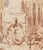 Early 1900's Antique French City Scene Drawing on Paper in Sepia Crayon, Signed by French Artist Maurice De Lambert With Mat For Sale - Image 4 of 5