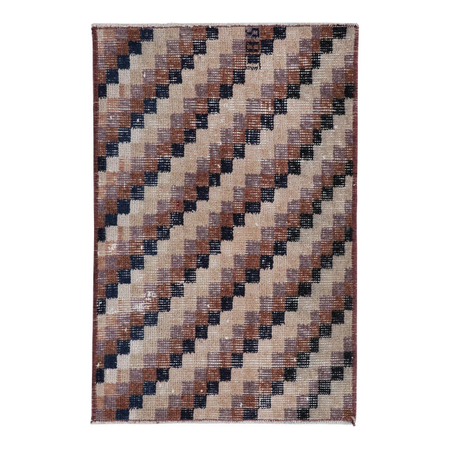 Vintage Zeki Müren Rug With Colorful Geometric Patterns, From Rug & Kilim For Sale