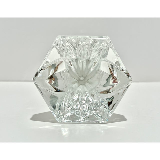 Transparent St Louis “Flore Et Pomone” French Lead Crystal Candlestick, Frosted Spiral Stem For Sale - Image 8 of 16