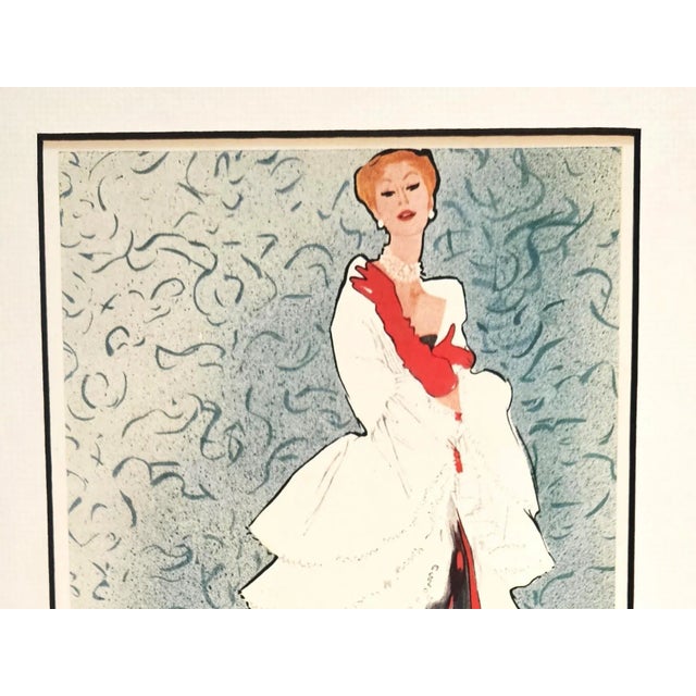 This is a French fashion couture design print that dates to 1953. It originally appeared in a French magazine of the time....