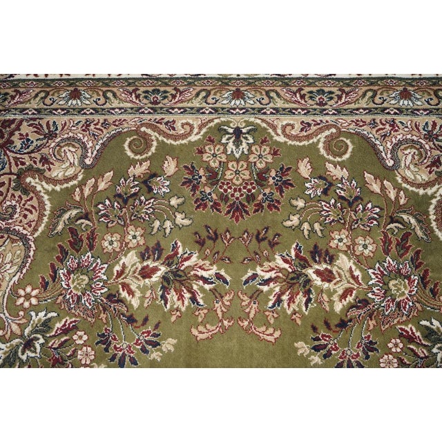 Large Vintage French Green Rug For Sale - Image 14 of 16