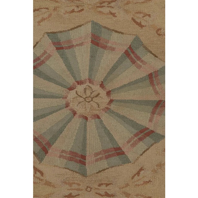 2010s Rug & Kilim’s Aubusson Style Flatweave Rug With Floral Patterns and Medallions For Sale - Image 5 of 7