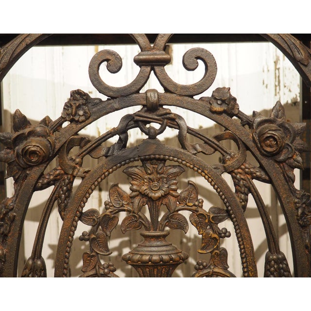 Antique Cast Iron Parisian Balcony Gate Console With Shellstone Top, Circa 1900 For Sale - Image 11 of 17