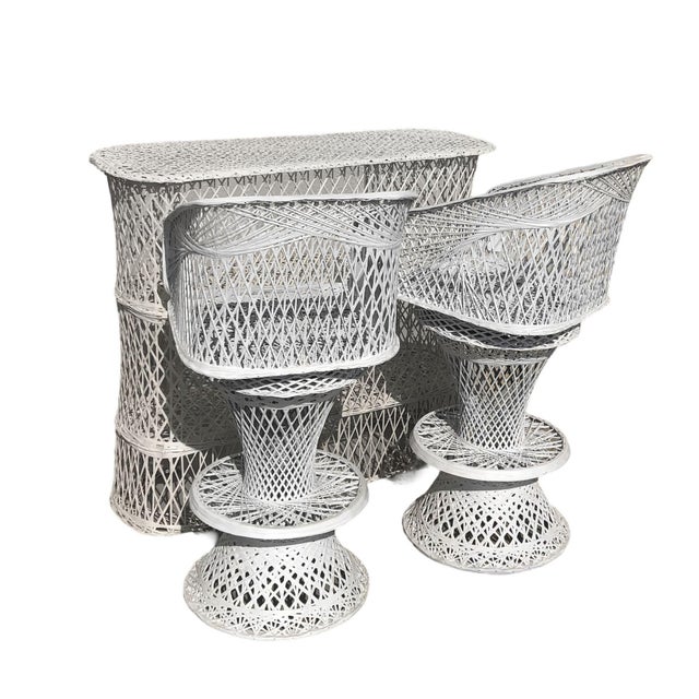 Mid Century Spun Fiberglass Barstool and Dry Bar Set by Woodard For Sale - Image 4 of 15