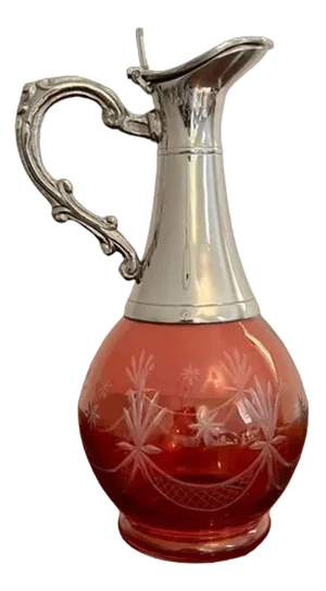 Edwardian Cranberry Glass Wine Decanter, 1910s