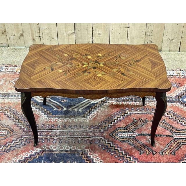 Louis XV Style Rosewood Coffee Table, 1970s For Sale - Image 4 of 13