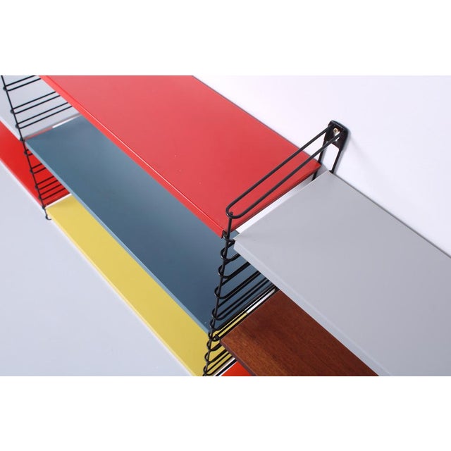 Tomado Modular Metal Wall Rack by A.D. Dekker for Tomado, 1950s, Set of 13 For Sale - Image 4 of 16