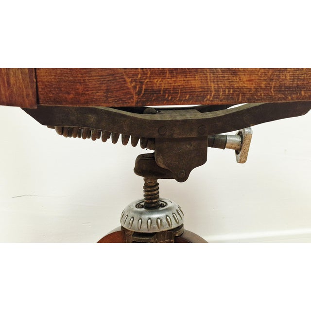 Antique Swivel Desk Chair in Beech, 1890s For Sale - Image 15 of 16