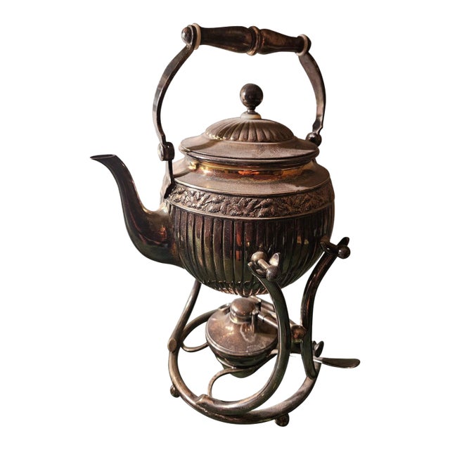 Late 20th Century Continental Silver Tea Kettle and Stand With 84 Standard Import Marks For Sale