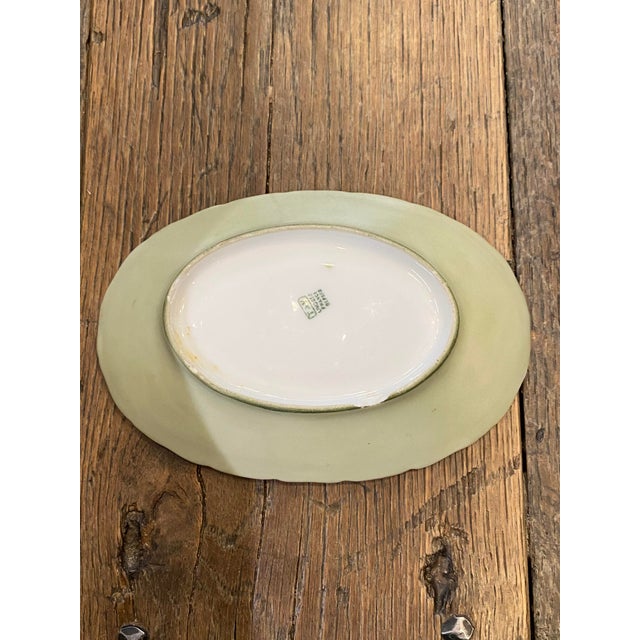 Early 19th Century French Limoges Hand-Painted Olive Serving Dish or Platter For Sale In Portland, ME - Image 6 of 7