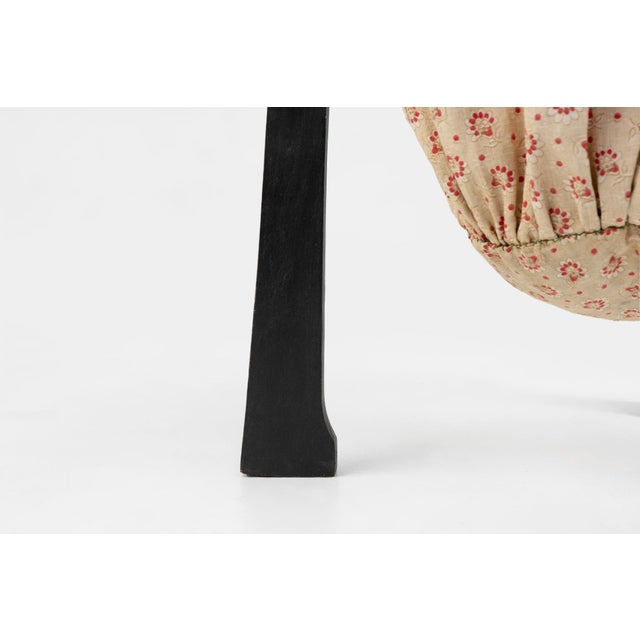 Pink Art Nouveau Side Table in Blackened Wood with Storage Basket, Belgium, 1890s For Sale - Image 8 of 11