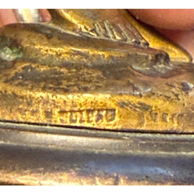 Antique Patinated Gilt Bronze Baby Boy Cupid Yawning Sculpture Statue Figure For Sale - Image 15 of 16